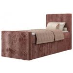 Łóżko kontynentalne TILIANO DUO 90x200 - H3 - różowy, sztruks - strona prawa - topper T25