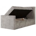 Łóżko kontynentalne TILIANO DUO 90x200 - H3 - jasnoszary, sztruks - strona prawa - topper T25