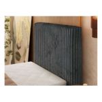 Łóżko kontynentalne TILIANO DUO 90x200 - H3 - ciemnoszary, sztruks - strona prawa - topper T25