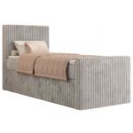Łóżko kontynentalne TILIANO DUO 90x200 - H4 - jasnoszary, sztruks - strona lewa - topper T25