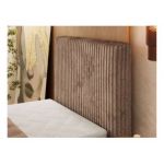 Łóżko kontynentalne TILIANO DUO 90x200 - H4 - brązowy, sztruks - strona prawa - topper T25