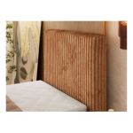 Łóżko kontynentalne TILIANO DUO 90x200 - H4 - pomarańczowy, sztruks - strona prawa - topper T25