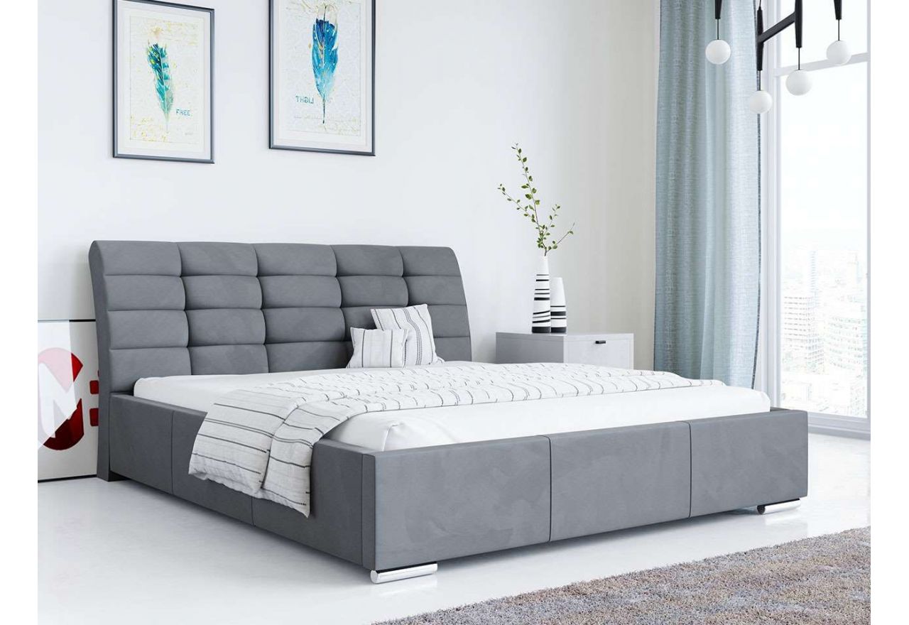 Funkcjonalne i modne łóżko tapicerowane z opcją wyboru materaca - NANA / Monolith 25102