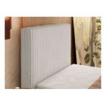 Łóżko kontynentalne TILIANO DUO 90x200 - H3 - beżowy, sztruks - strona lewa - topper Visco