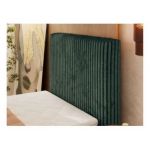 Łóżko kontynentalne TILIANO DUO 90x200 - H3 - ciemnozielony, sztruks - strona prawa - topper Visco