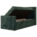 Łóżko kontynentalne TILIANO DUO 90x200 - H3 - ciemnozielony, sztruks - strona prawa - topper Visco