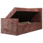 Łóżko kontynentalne TILIANO DUO 90x200 - H3 - różowy, sztruks - strona prawa - topper Visco