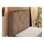 Łóżko kontynentalne TILIANO DUO 90x200 - H4 - brązowy, sztruks - strona lewa - topper Visco