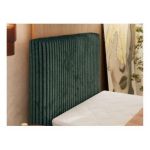 Łóżko kontynentalne TILIANO DUO 90x200 - H4 - ciemnozielony, sztruks - strona lewa - topper Visco