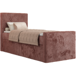 Łóżko kontynentalne TILIANO DUO 90x200 - H4 - różowy, sztruks - strona lewa - topper Visco