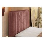 Łóżko kontynentalne TILIANO DUO 90x200 - H4 - różowy, sztruks - strona lewa - topper Visco