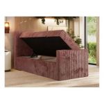 Łóżko kontynentalne TILIANO DUO 90x200 - H4 - różowy, sztruks - strona lewa - topper Visco