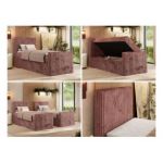 Łóżko kontynentalne TILIANO DUO 90x200 - H4 - różowy, sztruks - strona lewa - topper Visco