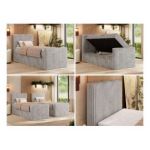 Łóżko kontynentalne TILIANO DUO 90x200 - H4 - jasnoszary, sztruks - strona lewa - topper Visco