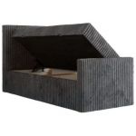 Łóżko kontynentalne TILIANO DUO 90x200 - H4 - ciemnoszary, sztruks - strona lewa - topper Visco