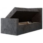 Łóżko kontynentalne TILIANO DUO 90x200 - H4 - ciemnoszary, sztruks - strona prawa - topper Visco