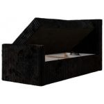 Łóżko kontynentalne TILIANO DUO 90x200 - H4 - czarny, sztruks - strona prawa - topper Visco