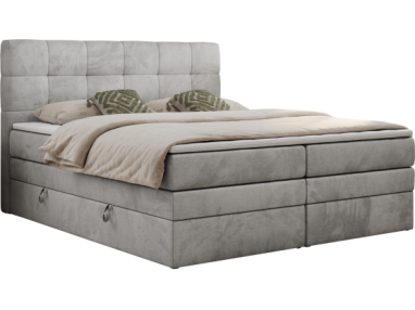 Łóżko kontynentalne LUKA KING 120x200 - Monolith 84 - jasny szary - OUTLETU