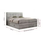 Łóżko kontynentalne LUKA KING 120x200 - Monolith 84 - jasny szary - OUTLETU