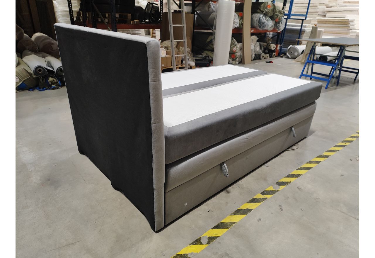 Łóżko kontynentalne LUKA KING 120x200 - Monolith 84 - jasny szary - OUTLETU