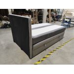 Łóżko kontynentalne LUKA KING 120x200 - Monolith 84 - jasny szary - OUTLETU