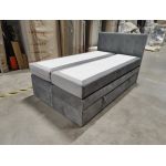 Łóżko kontynentalne LUKA KING 120x200 - Monolith 84 - jasny szary - OUTLETU