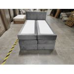 Łóżko kontynentalne LUKA KING 120x200 - Monolith 84 - jasny szary - OUTLETU