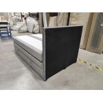 Łóżko kontynentalne LUKA KING 120x200 - Monolith 84 - jasny szary - OUTLETU