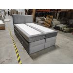 Łóżko kontynentalne LUKA KING 120x200 - Monolith 84 - jasny szary - OUTLETU