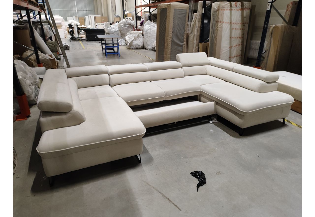 Narożnik PETER U - Paros 01 - beżowy - OUTLETU