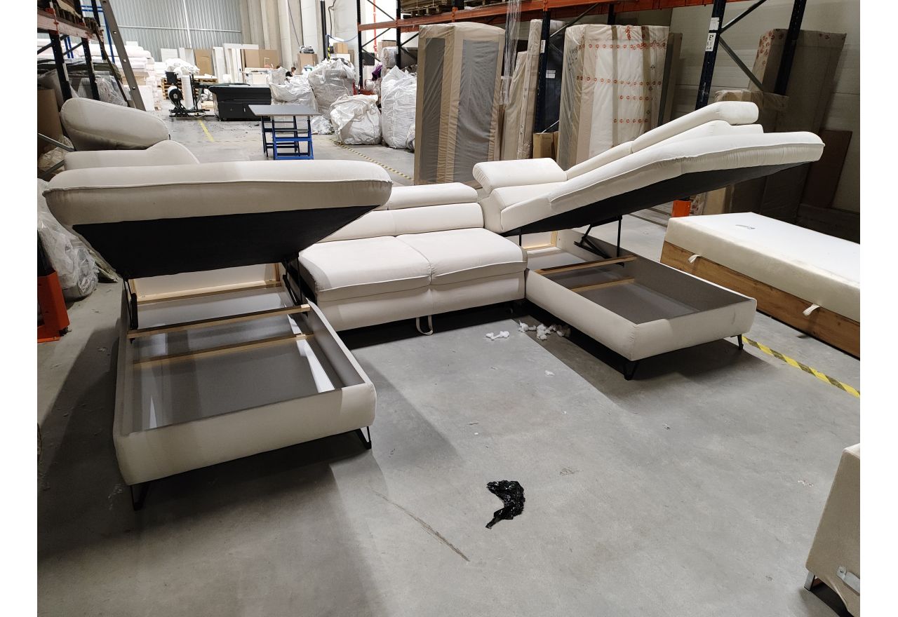 Narożnik PETER U - Paros 01 - beżowy - OUTLETU