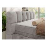 Łóżko kontynentalne - NIRA KING 200x200 - H3 - jasnoszary, plusz