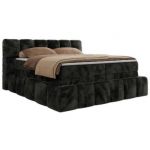 Łóżko kontynentalne - NIRA KING 160x200 - H3 - ciemnoszary, plusz