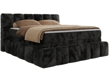 Łóżko kontynentalne - NIRA KING 180x200 - H4 - ciemnoszary, plusz