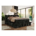 Łóżko kontynentalne - NIRA KING 200x200 - H4 - ciemnoszary, plusz