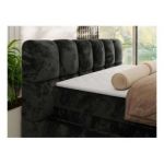 Łóżko kontynentalne - NIRA KING 200x200 - H4 - ciemnoszary, plusz