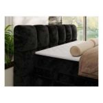 Łóżko kontynentalne - NIRA KING 200x200 - H4 - czarny, plusz