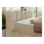 Łóżko kontynentalne - NIRA KING 140x200 - H3 - kremowy, plusz