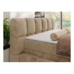 Łóżko kontynentalne - NIRA KING 200x200 - H3 - beżowy, plusz