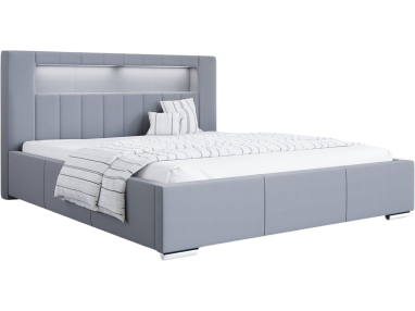 Tapicerowane łóżko w eleganckim stylu z wysokim zagłowiem do sypialni - GOLD 5 / Casablanca 20573