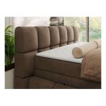 Łóżko kontynentalne - NIRA KING 140x200 - H4 - brązowy, welwet