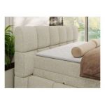 Łóżko kontynentalne - NIRA KING 160x200 - H4 - kremowy, struktura