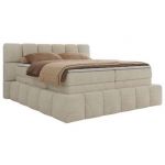 Łóżko kontynentalne - NIRA KING 180x200 - H4 - kremowy, struktura