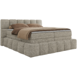 Łóżko kontynentalne - NIRA KING 120x200 - H4 - beżowy, struktura