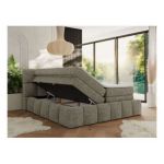 Łóżko kontynentalne - NIRA KING 120x200 - H3 - szary, struktura