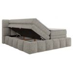 Łóżko kontynentalne - NIRA KING 120x200 - H4 - jasnoszary, struktura