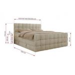 Łóżko kontynentalne - ALTIVO KING DUO - 200x200 - H3 - beżowy, welwet