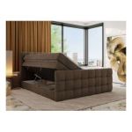 Łóżko kontynentalne - ALTIVO KING DUO - 140x200 - H3 - brązowy, welwet