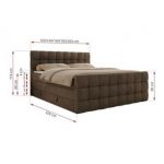 Łóżko kontynentalne - ALTIVO KING DUO - 180x200 - H3 - brązowy, welwet