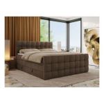 Łóżko kontynentalne - ALTIVO KING DUO - 200x200 - H4 - brązowy, welwet